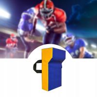 Klinowa osłona do piłki nożnej, tarcza do rugby, niebiesko-żółta dla dzieci