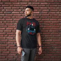 Męska koszulka T-shirt Parowóz Px48 - Czarny, XXL