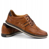 Мужская кожаная обувь на шнуровке повседневная полировка 1801pax коричневый 43