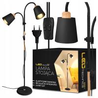 Lampa Stojąca Podłogowa Regulowana 170cm Nowoczesna Na 2x E27 LED Włącznik