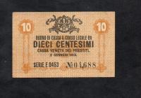 Banknot WŁOCHY - 10 CENTESIMI -- 1918 rok