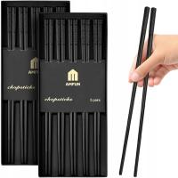 10X ЧЕРНЫЕ ЭЛЕГАНТНЫЕ МНОГОРАЗОВЫЕ ПАЛОЧКИ ДЛЯ СУШИ ПОДАРОК