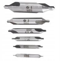 NAKIEŁEK NAKIEŁKI NAWIERTAK WIERTŁA CENTRUJĄCE HSS ZESTAW: 6 SZTUK 1 - 5 mm