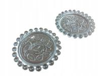 Podstawka para HS Ząbkowice pod szklankę dużą świecę róża szkło prasowane