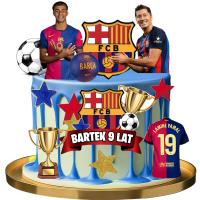 WYDRUK CUKROWY FC BARCELONA YAMAL LEWANDOWSKI TABLICZKA Z TEKSTEM DEKORACJA