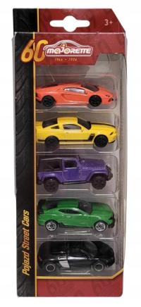 Zestaw 5 aut Majorette Jeep Rubicon Lamborghini Mustang Audi R8 Camaro