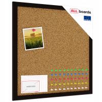 Tablica korkowa 40x40 cm rama drewniana lakierowana CZARNA + GRATIS