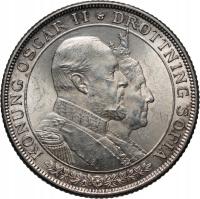 Szwecja, Oskar II, 2 korony 1907, Złote wesele. #TS#