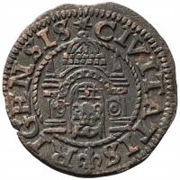 47708. Wolne Miasto Ryga, szeląg 1575r. (0.81g/18mm)