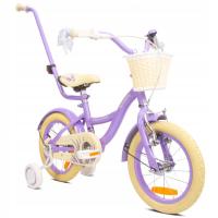 Велосипед для девочек 14 дюймов толкатель боковое колесо цветок велосипед лаванда
