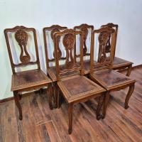 Piękne Krzesła Ludwikowskie 6szt Dąb Francja