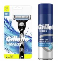 GILLETTE ZESTAW MACH3 MASZYNKA+ 2WKŁADY+ ŻEL GOLENIA NAWILŻAJĄCY 200ml