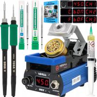 Комплект паяльная станция YIHUA 982-Я 120 Вт 2 колбы наконечники C245 C210 450c Mv1