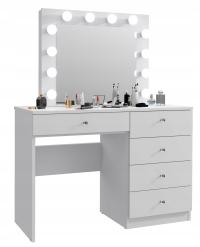 Косметический туалетный столик с ручками Cristal 12 LED