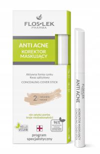 Flos-препарат Floslek Anti Acne корректор антибактериальный укрывающий wypr 2 натуральный