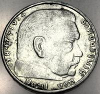 Niemcy 2 marki Reichsmark 1938 Hindenburg SREBRO