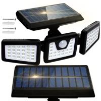 MOCNA LAMPA SOLARNA LED ULICZNA OGRODOWA Z CZUJNIKIEM RUCHU REGULACJA PANEL