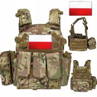 MILITARY TACTICAL VEST PROTECTION Polish FLAG