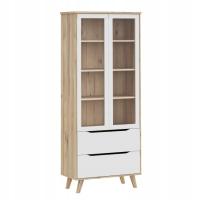 Witryna VANKKA VNKV722-L25, biały / deska dębowa, FORTE, GRATISY, szybko