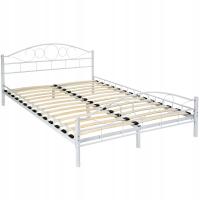 Белая металлическая кровать с каркасом 120x200
