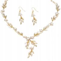 Комплект ювелирных изделий Свадебные серьги ожерелье свадебные листья