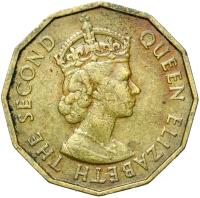 + Fiji - Fidżi - Elzbieta II - 3 Pensy 1955 - MOSIĄDZ - STAN !