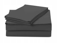 PRZEŚCIERADŁO BEZ GUMKI LUXURY SATYNA BAWEŁNIANA 160X200CM GRAFIT KOLORY