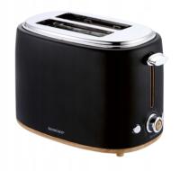 SILVERCREST STH 900 B2 Stylowy toster opiekacz czarny elementy drewna 980W