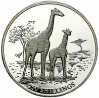 Somalia. 250 szylingów 1999, Żyrafa – SREBRO