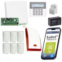 ZESTAW ALARMOWY DO DOMU Z APLIKACJĄ ALARM SATEL 6 CZUJNIKÓW PARADOX GSM
