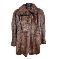 futro naturalne brązowe