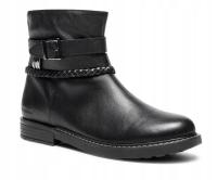 GEOX ECLAIR BOTKI DZIEWCZĘCE CZARNE SKÓRA 39 1S7N