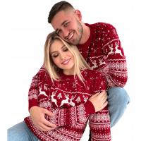 SWETER ŚWIĄTECZNY DLA PARY ONA + ON KOLOR czerwone świąteczne swetry