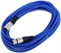 Kabel przewód mikrofonowy XLR XLR 10 m 0,22 mm AWG 24 niebieski