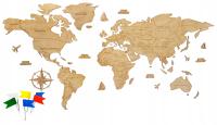 Деревянная карта мира настенный декор 120 см