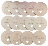 DREWNIANE TABLICZKI KARTY DO ZDJĘĆ IMIĘ ROK ŻYCIA