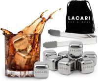 LACARI Kostki do Drinków Metalowe ze stali nierdzewnej 8 SZT