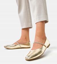 Золотые балерины с декоративным поясом Sikla