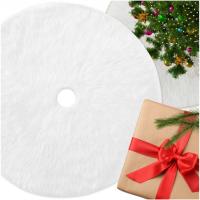 DYWANIK MATA POD CHOINKĘ 120 CM DUŻY BIAŁY MIĘKKI OKRĄGŁY DYWAN FUTERKO
