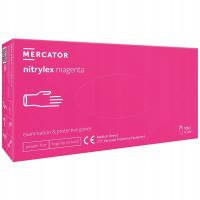 Перчатки розовые нитриловые перчатки Pink MERCATOR MAGENTA S