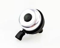 Dzwonek rowerowy ding-dong srebrno-czarny 45mm