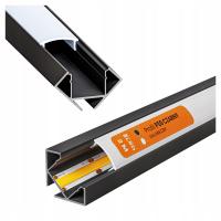 Светодиодный алюминиевый профиль для полосы угловой угловой черный молочный абажур 2 м