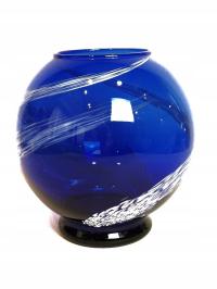 l. 60 / 70-te XX w / WAZON - BARWIONE KOBALTOWO SZKŁO ARTYSTYCZNE /8947