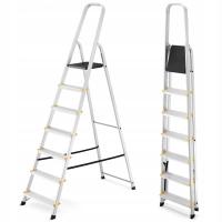 Лестница алюминиевая домашняя односторонняя профессиональная высшая 7 ступеней 150 кг