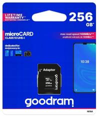 Карта памяти Goodram m1aa microSD 256GB 100Mb / s UHS-I Class 10 с адаптером