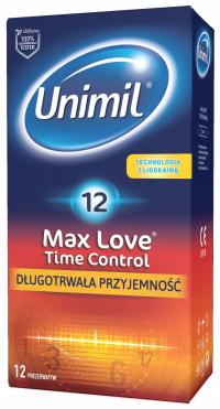 UNIMIL Max Love Nawilżane Prezerwatywy Przedłużające Stosunek 12 sztuk