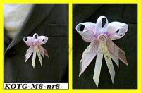 Kotylion dla Gości z dżetami. wrzosowy - KOTG-M8-NR08