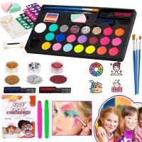 Zestaw do Malowania Twarzy, 20 Kolorów Farb do Twarzy i Ciała z 3 Pędzlami