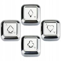 4 SZTUKI KOSTEK LODU DO POKERA ZE STALI NIERDZEWNEJ KAMIENIE DO WHISKY NAPOJE MROŻĄCE KREW W ŻYŁACH SKAŁY