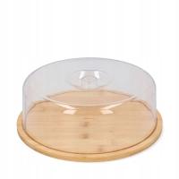 Бамбуковая витрина с круглой крышкой 28 см HOMLA
